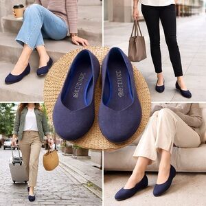 Rothy’s Women’s Knit Flats Size 10 W10 Navy Blue Slip On Comfort Casual Shoes